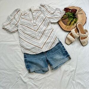 Maeve Anthropologie Fruit Puff Sleeve Top Women’s Size 4